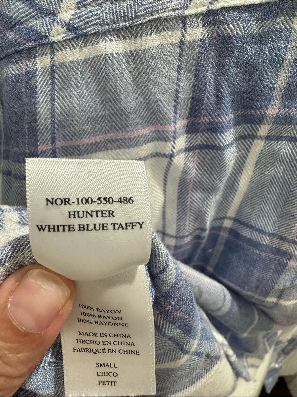 Rails Hunter Plaid Shirt White Blue Taffy Small - Picture 8 of 8